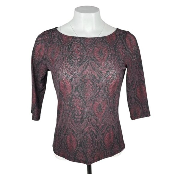 J. JILL Sheer 3/4 Sleeve Blouse Sz Small - Picture 1 of 4